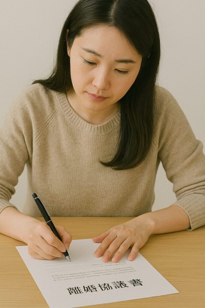 紙に書いて残す意味 話し合いで決めたことは、必ず紙に書いて残しました。これを「離婚協議書」って言うらしいです。