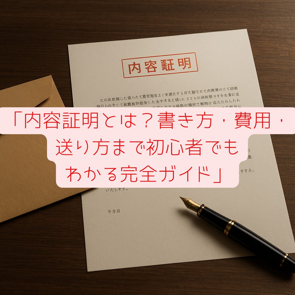 「内容証明とは？書き方・費用・送り方まで初心者でもわかる完全ガイド」